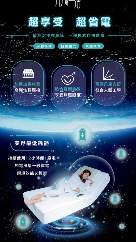 超享受、超省電水平律動床