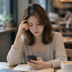 女性使用手機瀏覽Instagram，IG行銷深度診斷服務